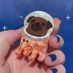Store Interplanetary Pug Brooch Brooches