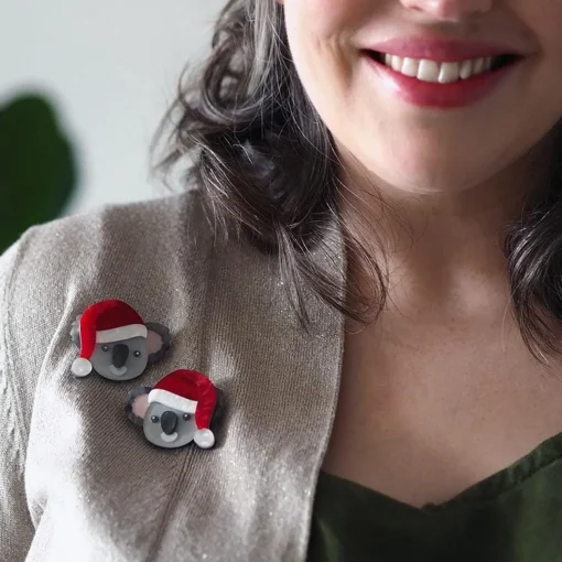 New Koala Claus Double Brooch Brooches