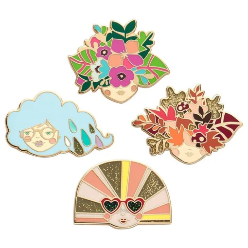 Online Laura Blythman Enamel Pin Pack - 4 Piece Enamel Pins