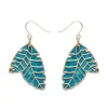 Best Leaf Textured Emerald Resin Drop Earrings - Gold Essential Earrings