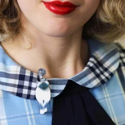 Clearance Lena The Blue Eyed Birman Cat Brooch Brooches