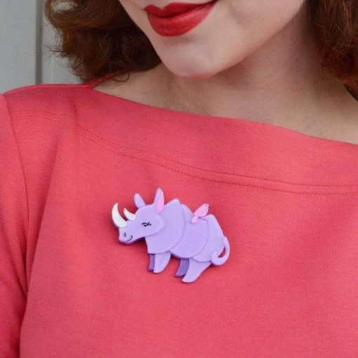 Online Life By The Horns Rhino Brooch Brooches