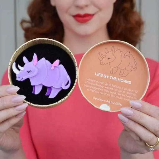Online Life By The Horns Rhino Brooch Brooches