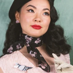 Best Sale Madame Caniche Head Scarf - Black Scarves