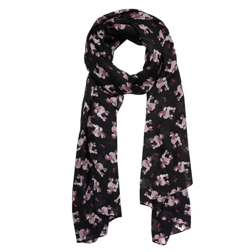 Cheap Madame Caniche Large Neck Scarf - Black Scarves