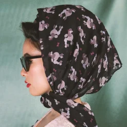 Cheap Madame Caniche Large Neck Scarf - Black Scarves