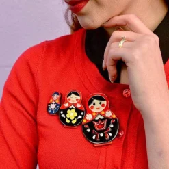 Discount Matryoshka Memories Toy Brooch Set Brooches