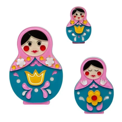 Discount Matryoshka Memories Toy Brooch Set Brooches