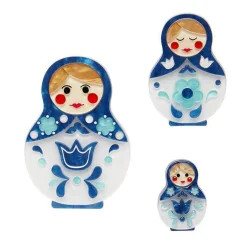 Hot Matryoshka Memories Toy Brooch Set Brooches