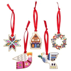 Best Sale Modern Holiday Enamel Tree Ornament Pack - 5 Piece Tree Ornaments