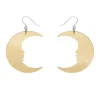 Cheap Moon Mirror Drop Earrings - Gold Essential Earrings