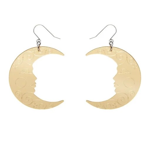 Cheap Moon Mirror Drop Earrings - Gold Essential Earrings