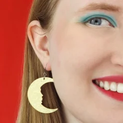 Cheap Moon Mirror Drop Earrings - Gold Essential Earrings