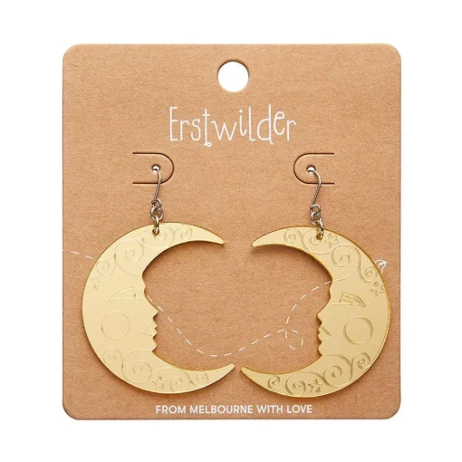 Cheap Moon Mirror Drop Earrings - Gold Essential Earrings
