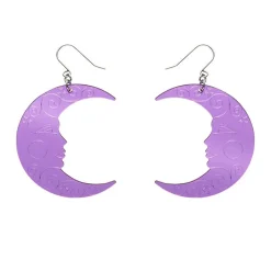 Best Moon Mirror Drop Earrings - Purple Essential Earrings