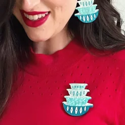 Best Nanna'S Prized Diamond Bowls Brooch Brooches