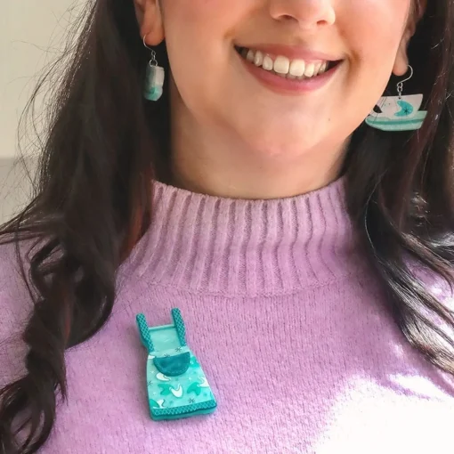 Store No Strings Attached Brooch - Teal Brooches