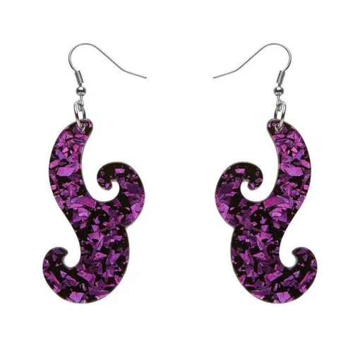Sale Nouveau Chunky Glitter Resin Drop Earrings - Purple Essential Earrings