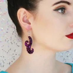 Sale Nouveau Chunky Glitter Resin Drop Earrings - Purple Essential Earrings