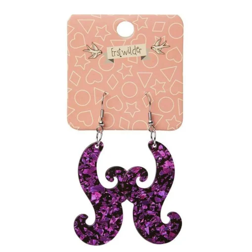 Sale Nouveau Chunky Glitter Resin Drop Earrings - Purple Essential Earrings