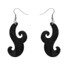 Hot Nouveau Ripple Glitter Resin Drop Earrings - Black Essential Earrings