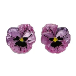 New On Sleeping Eyelids Pansy Earrings Earrings
