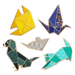 Clearance Origami Enamel Pin Pack - 5 Piece Enamel Pins