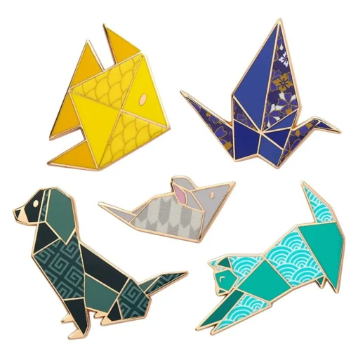 Clearance Origami Enamel Pin Pack - 5 Piece Enamel Pins