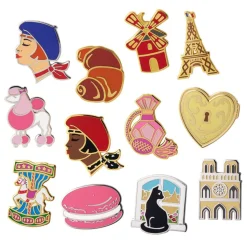 Online Paris Holiday Enamel Pin Pack - 12 Piece Enamel Pins