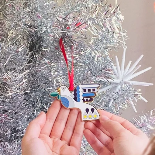 Best Peace & Love Enamel Tree Ornament Tree Ornaments