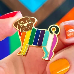 Fashion Pebbles The Progressive Pug Enamel Pin Enamel Pins