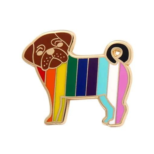 Fashion Pebbles The Progressive Pug Enamel Pin Enamel Pins