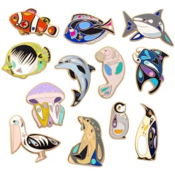 Shop Pete Cromer Sea Life Enamel Pin Pack - 12 Piece Enamel Pins
