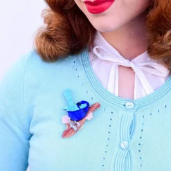 Outlet Phoebe The Fairy Wren Brooch Brooches