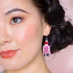 Fashion Pink Gin Party Drop Earrings Earrings