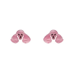 Cheap Poodle Ripple Stud Earrings - Pink Essential Earrings