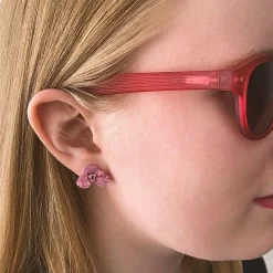 Cheap Poodle Ripple Stud Earrings - Pink Essential Earrings