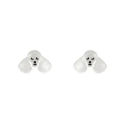 Online Poodle Ripple Stud Earrings - White Essential Earrings