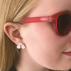 Online Poodle Ripple Stud Earrings - White Essential Earrings