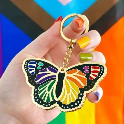 Hot Prince Of Pride Butterfly Enamel Key Ring Enamel Key Rings