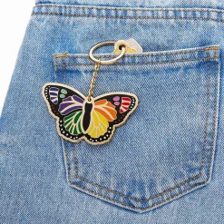 Hot Prince Of Pride Butterfly Enamel Key Ring Enamel Key Rings