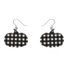 New Pumpkin Gingham Drop Earrings - Black Essential Earrings