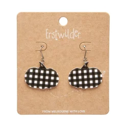 New Pumpkin Gingham Drop Earrings - Black Essential Earrings