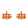 Online Pumpkin Gingham Drop Earrings - Orange Essential Earrings