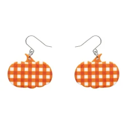 Online Pumpkin Gingham Drop Earrings - Orange Essential Earrings