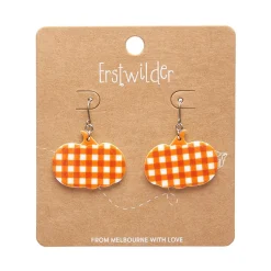 Online Pumpkin Gingham Drop Earrings - Orange Essential Earrings