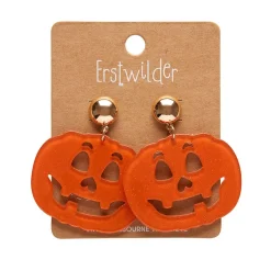 Sale Pumpkin Glitter Statement Earrings - Orange Essential Earrings