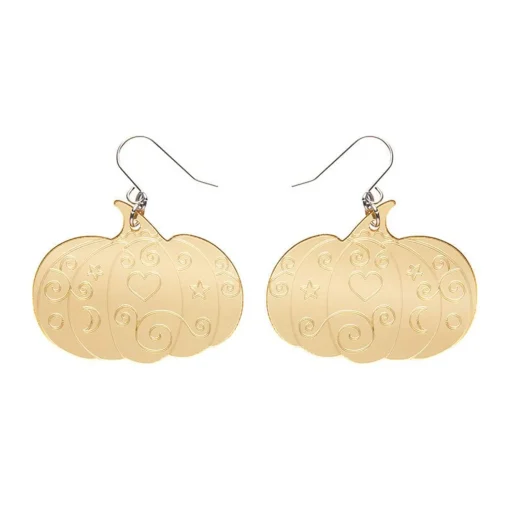 Clearance Pumpkin Magic Mirror Drop Earrings - Gold Essential Earrings