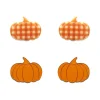 Online Pumpkin Patch Stud Earrings Set - Orange & Orange Gingham Essential Earrings