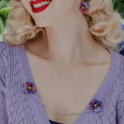 Clearance Purple Prose Cardigan Clips Brooches